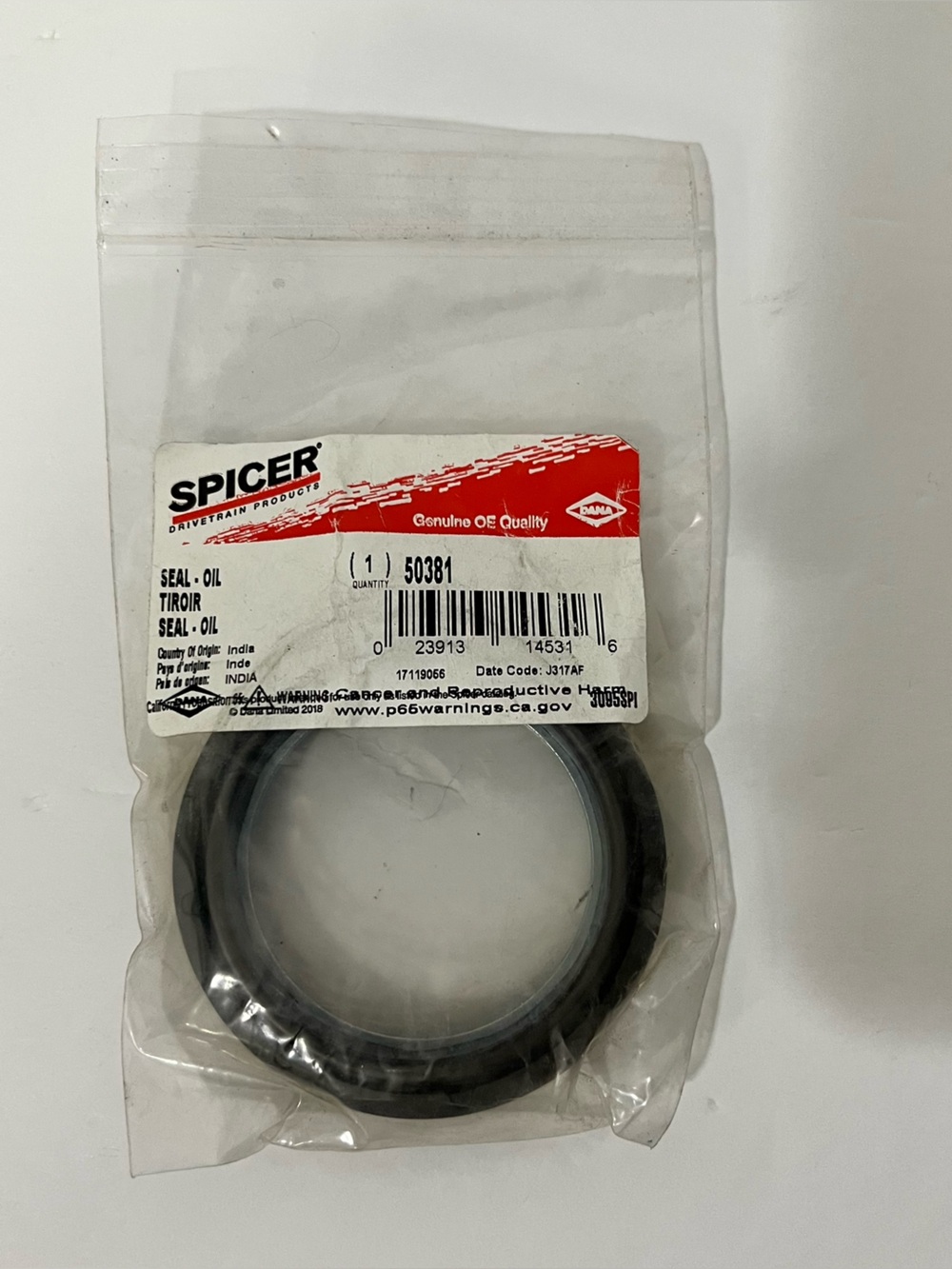 Dana Spicer 50381 Dana 50/60 Axle Spindle Seal Oil